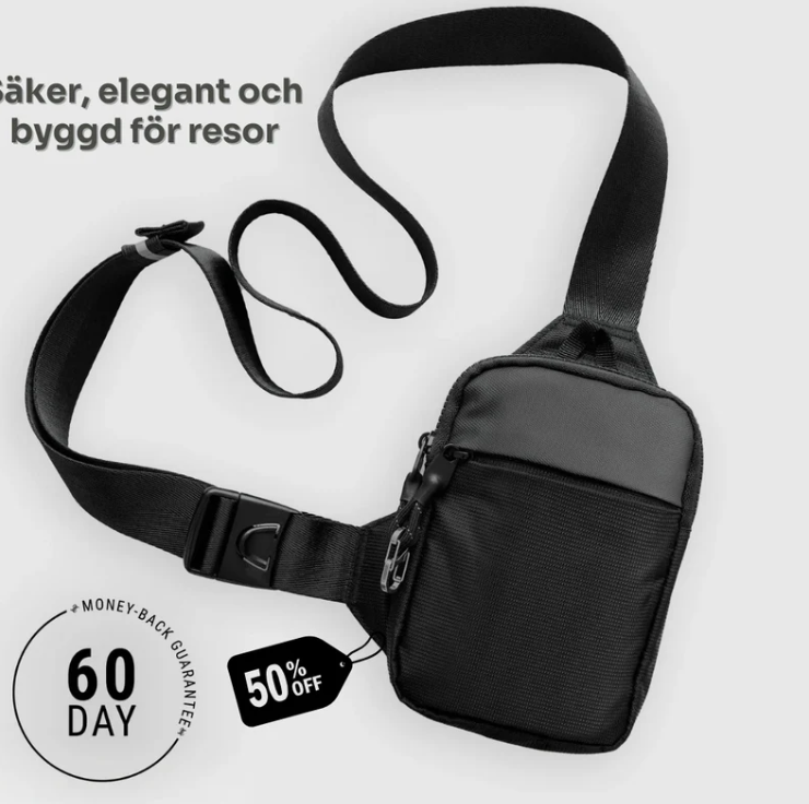 Men's Durable Nylon Sling Bag | Compact Anti-Theft Crossbody Travel Bag 0