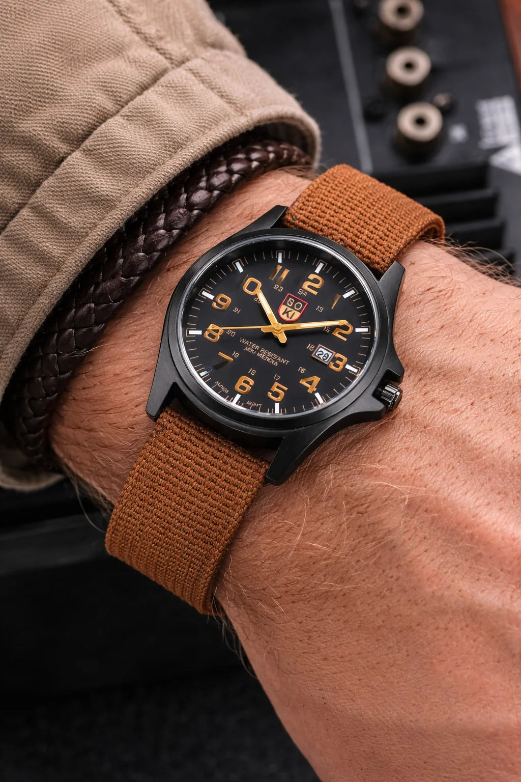 Men's Durable Nylon Tactical Field Watch | Rugged Quartz Military Timepiece 3