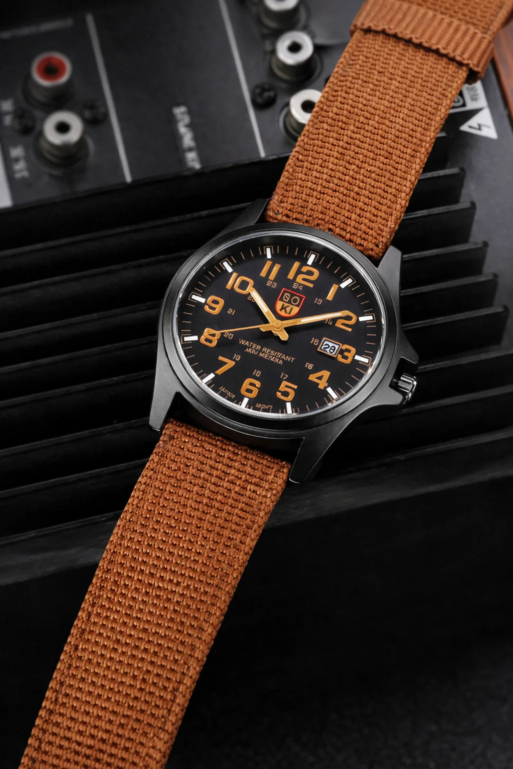 Men's Durable Nylon Tactical Field Watch | Rugged Quartz Military Timepiece 6