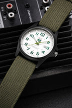 Men's Durable Nylon Tactical Field Watch | Rugged Quartz Military Timepiece 7