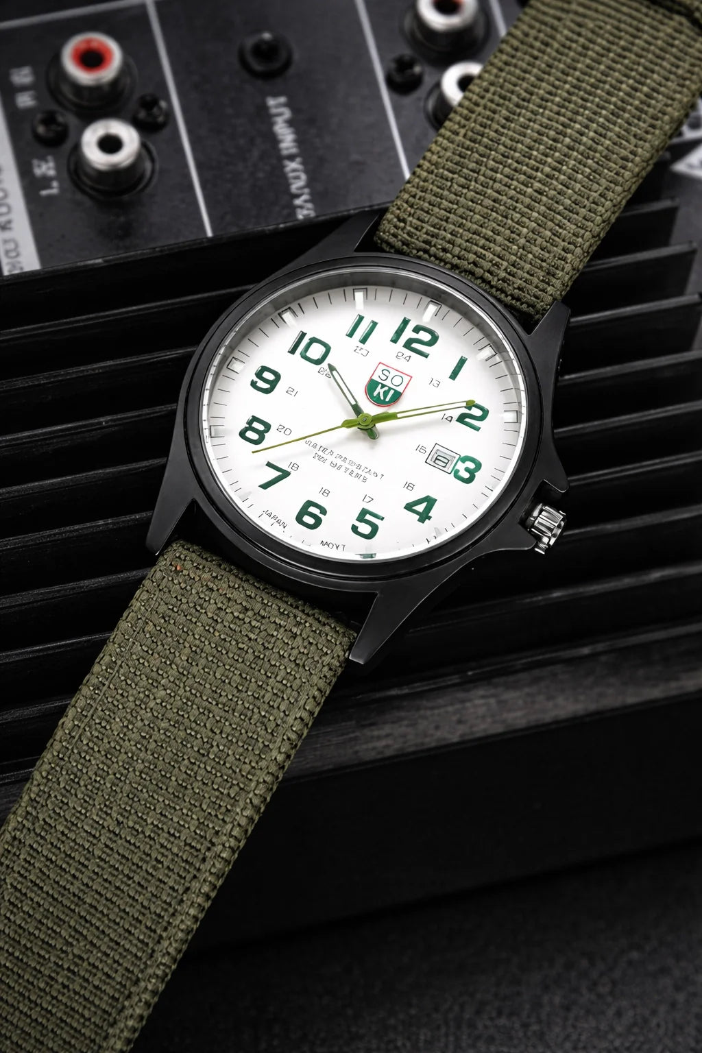 Men's Durable Nylon Tactical Field Watch | Rugged Quartz Military Timepiece 7