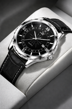 Men's Elegant Stainless Steel Quartz Watch | Stylish Dual Calendar Timepiece 0