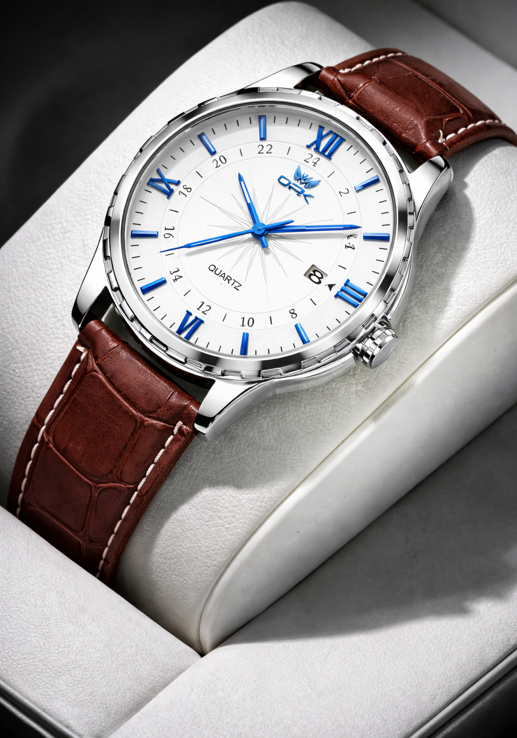 Men's Elegant Stainless Steel Quartz Watch | Stylish Dual Calendar Timepiece 1