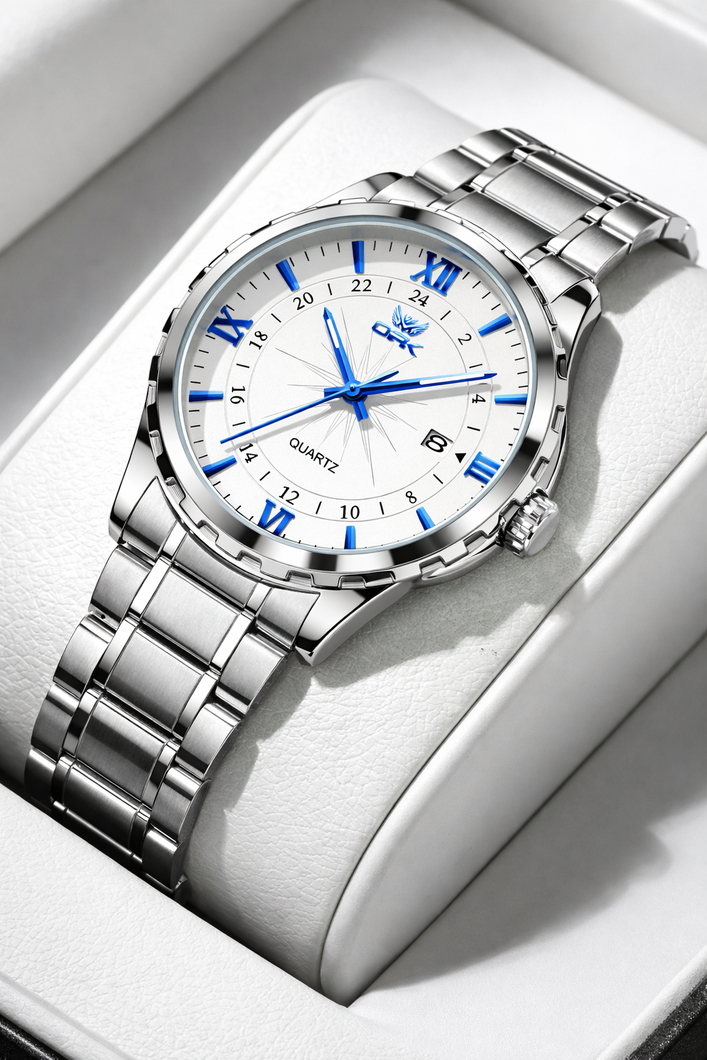 Men's Elegant Stainless Steel Quartz Watch | Stylish Dual Calendar Timepiece 3