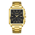 Men's Elegant Stainless Steel Watch | Bold Square Case with Reliable Quartz Movement 0