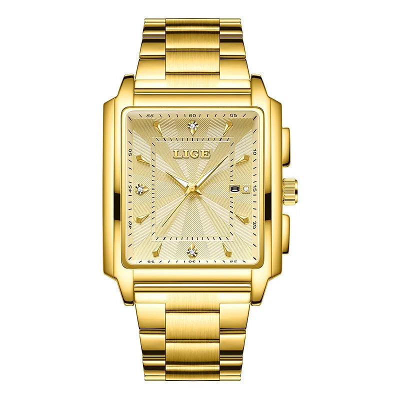 Men's Elegant Stainless Steel Watch | Bold Square Case with Reliable Quartz Movement 2