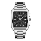 Men's Elegant Stainless Steel Watch | Bold Square Case with Reliable Quartz Movement 4
