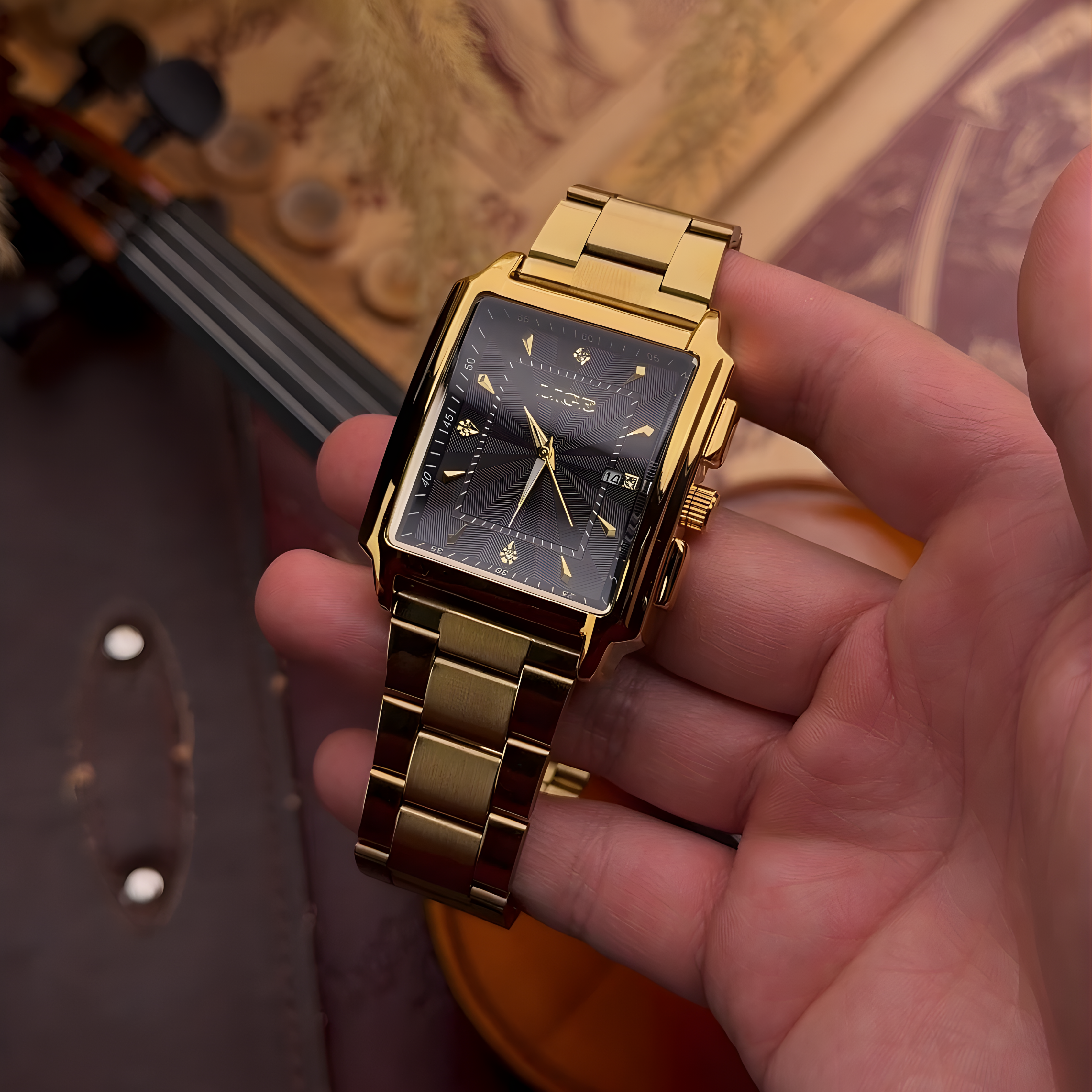 Men's Elegant Stainless Steel Watch | Bold Square Case with Reliable Quartz Movement 8