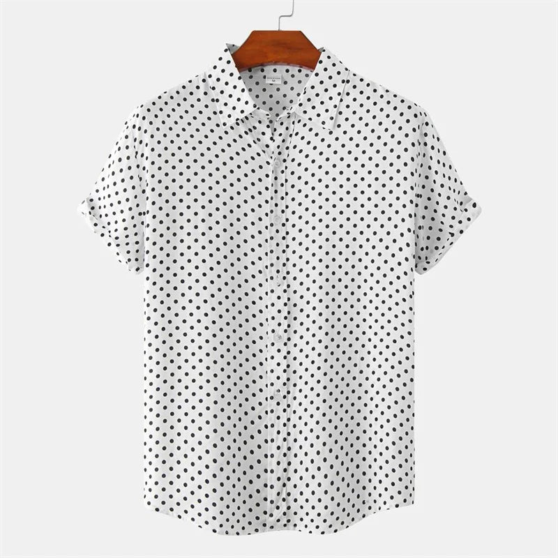 Men's Lightweight Polyester Hawaiian Shirt | Stylish Polka Dot Summer Top 1