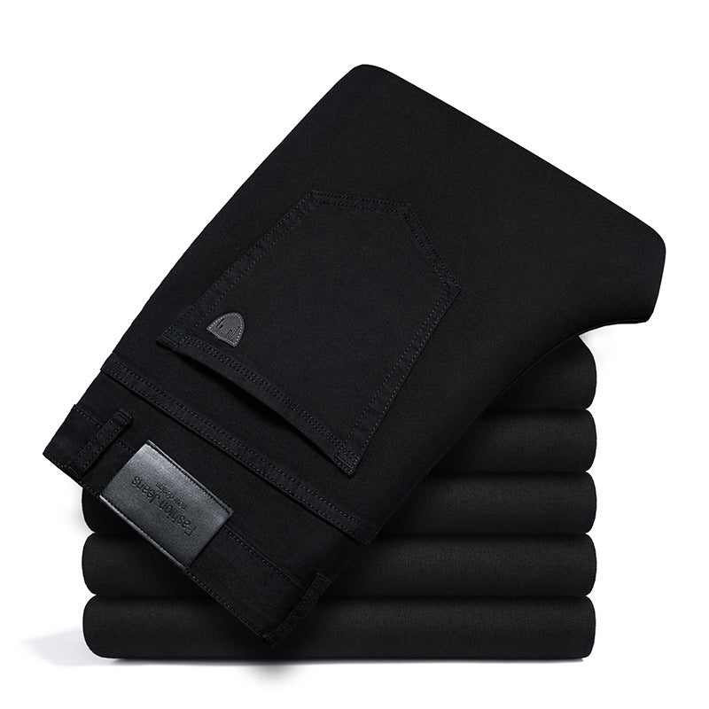 Men's Soft Stretch Denim Jeans | Classic Straight-Fit All-Season Pants 2