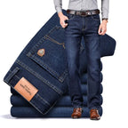 Men's Soft Stretch Denim Jeans | Classic Straight-Fit All-Season Pants 3