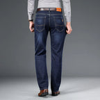 Men's Soft Stretch Denim Jeans | Classic Straight-Fit All-Season Pants 6
