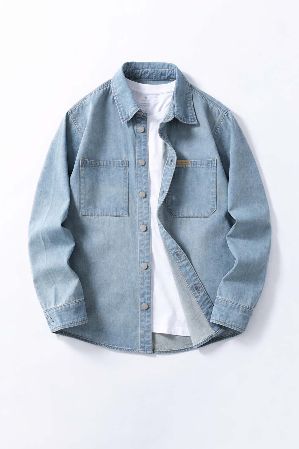 Men's Vintage Twill Denim Overshirt | Relaxed Fit Lightweight Spring Jacket 0