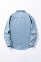 Men's Vintage Twill Denim Overshirt | Relaxed Fit Lightweight Spring Jacket 4