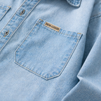 Men's Vintage Twill Denim Overshirt | Relaxed Fit Lightweight Spring Jacket 5