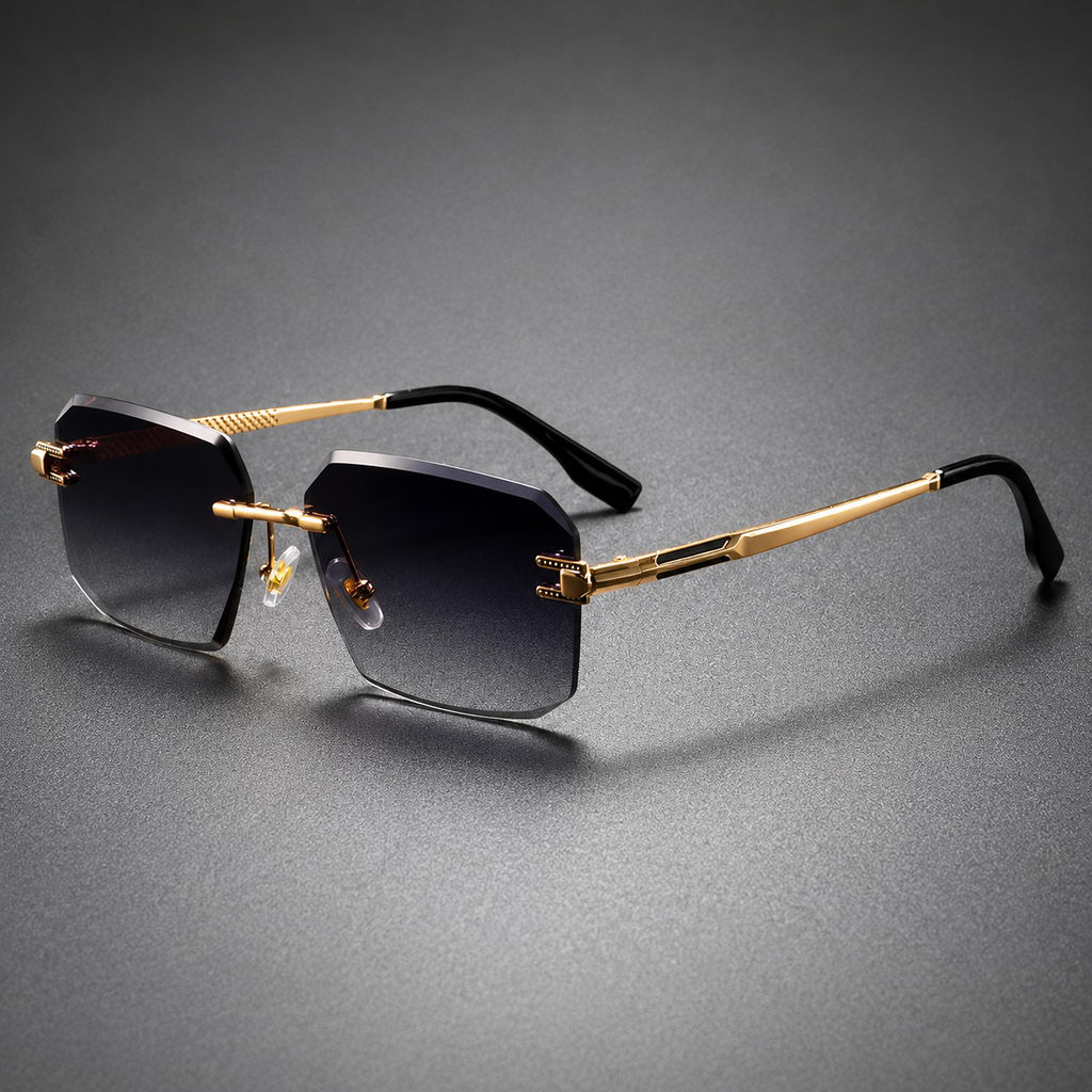 Unisex Lightweight Rimless Square Sunglasses | Modern UV400 Protection Fashion Accessory 0