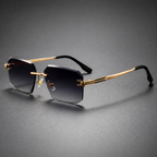 Unisex Lightweight Rimless Square Sunglasses | Modern UV400 Protection Fashion Accessory 0