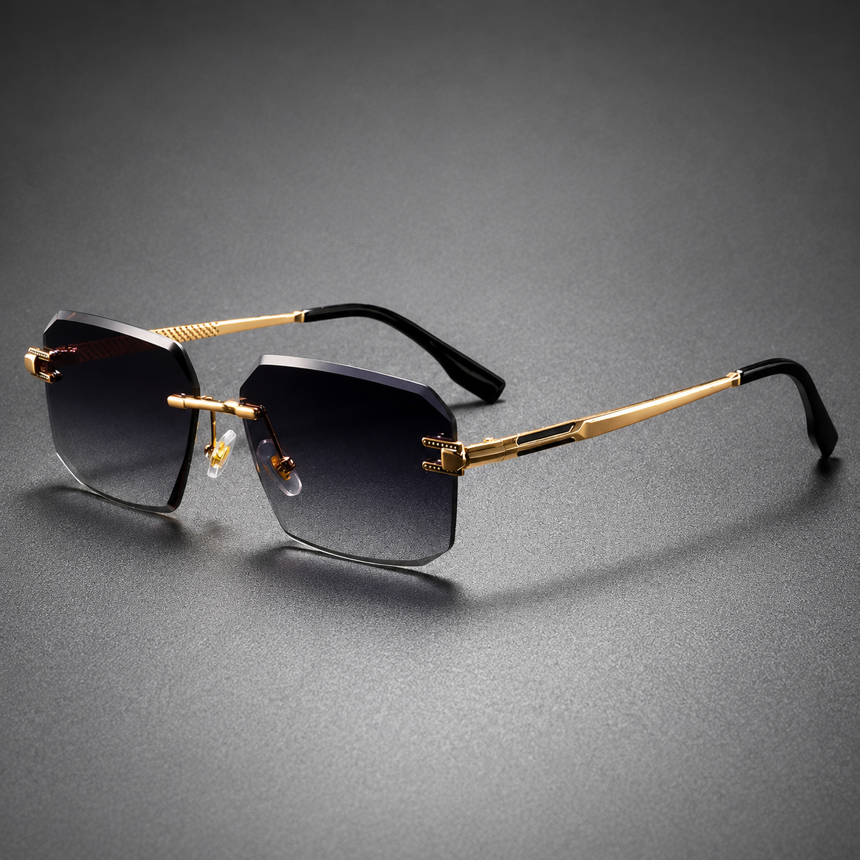 Unisex Lightweight Rimless Square Sunglasses | Modern UV400 Protection Fashion Accessory 0