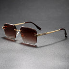 Unisex Lightweight Rimless Square Sunglasses | Modern UV400 Protection Fashion Accessory 1