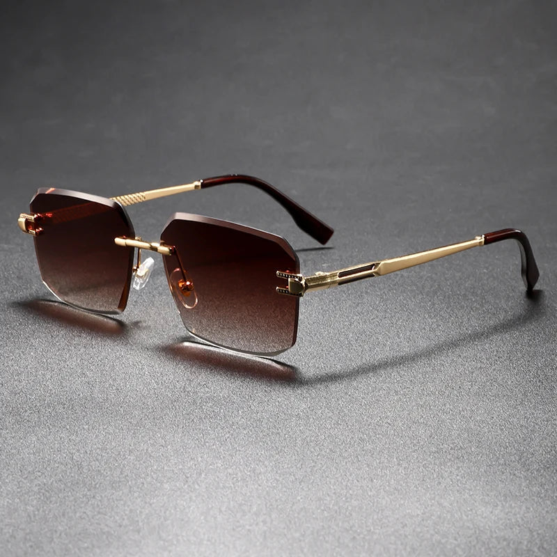 Unisex Lightweight Rimless Square Sunglasses | Modern UV400 Protection Fashion Accessory 1