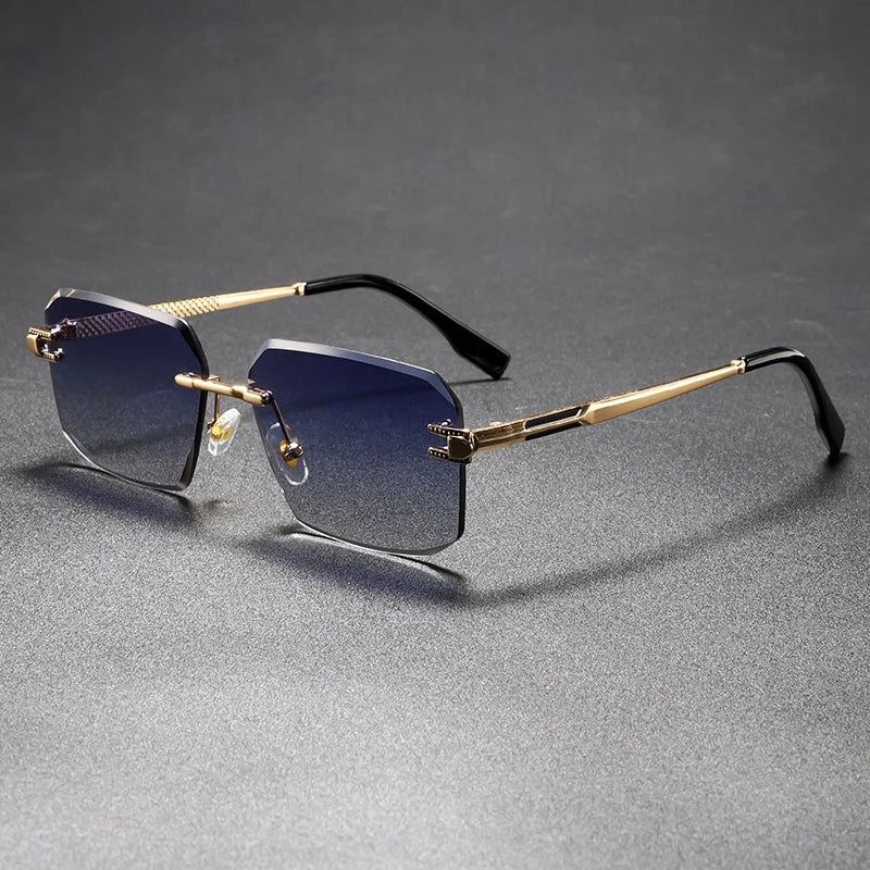 Unisex Lightweight Rimless Square Sunglasses | Modern UV400 Protection Fashion Accessory 2