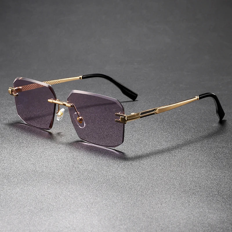 Unisex Lightweight Rimless Square Sunglasses | Modern UV400 Protection Fashion Accessory 3