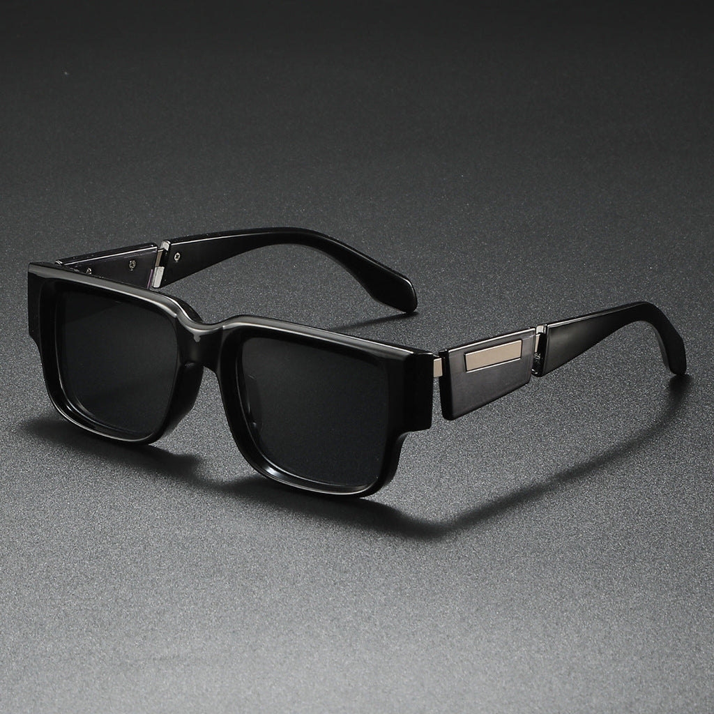 Unisex Retro Plastic Sunglasses | Oversized Thick Frame with UV400 Protection | Stylish Minimalist Eyewear 0