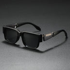 Unisex Retro Plastic Sunglasses | Oversized Thick Frame with UV400 Protection | Stylish Minimalist Eyewear 0
