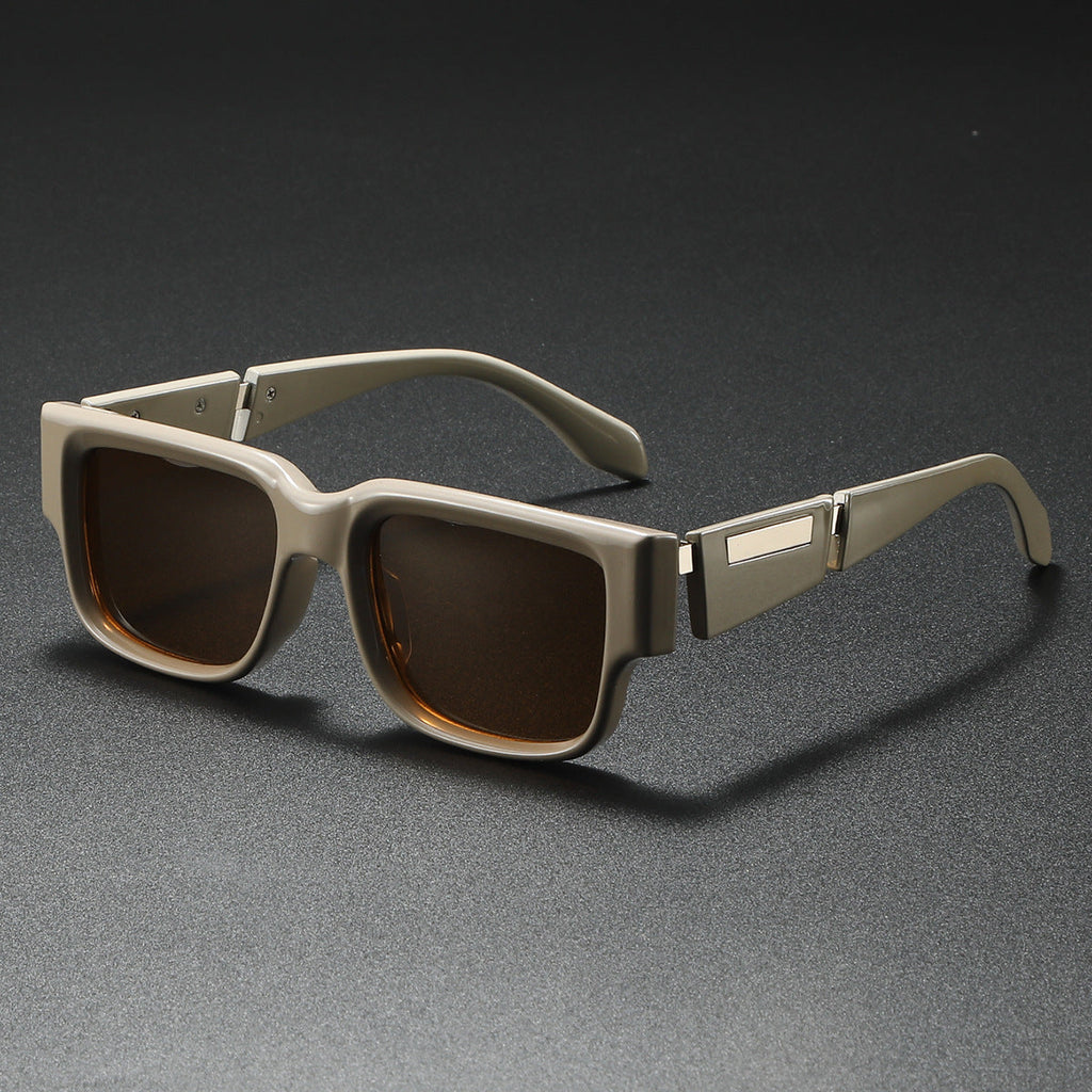 Unisex Retro Plastic Sunglasses | Oversized Thick Frame with UV400 Protection | Stylish Minimalist Eyewear 4