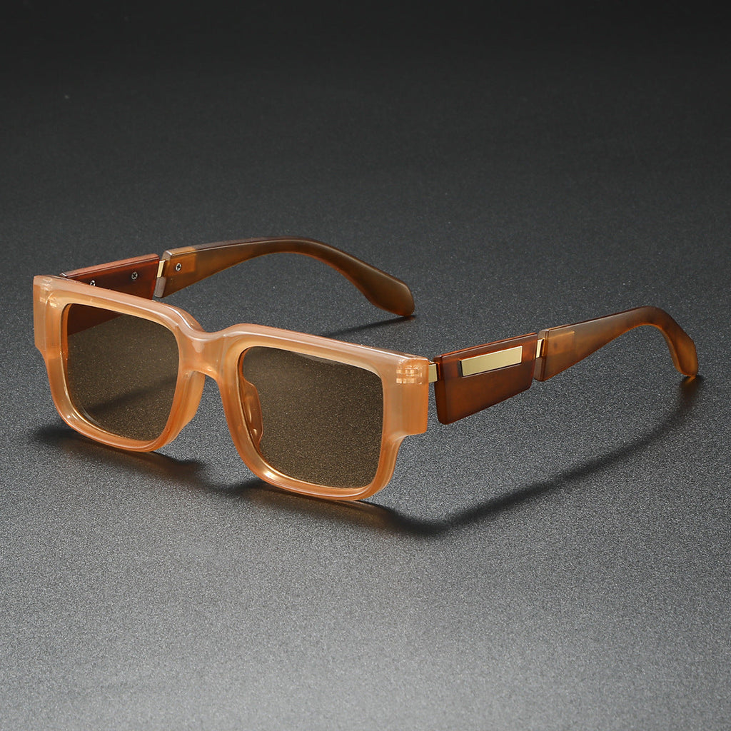Unisex Retro Plastic Sunglasses | Oversized Thick Frame with UV400 Protection | Stylish Minimalist Eyewear 5